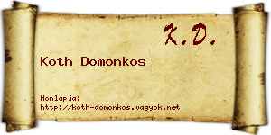 Koth Domonkos névjegykártya